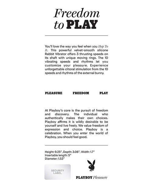 Playboy Pleasure Hop To It Rabbit Vibrator | Shop Lowest Prices at fonlove.shop