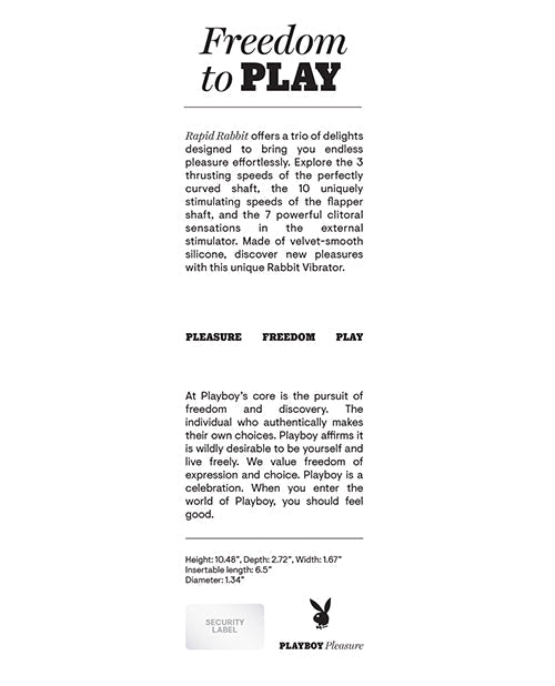 Playboy Pleasure Rapid Rabbit Vibrator | Shop Lowest Prices at fonlove.shop