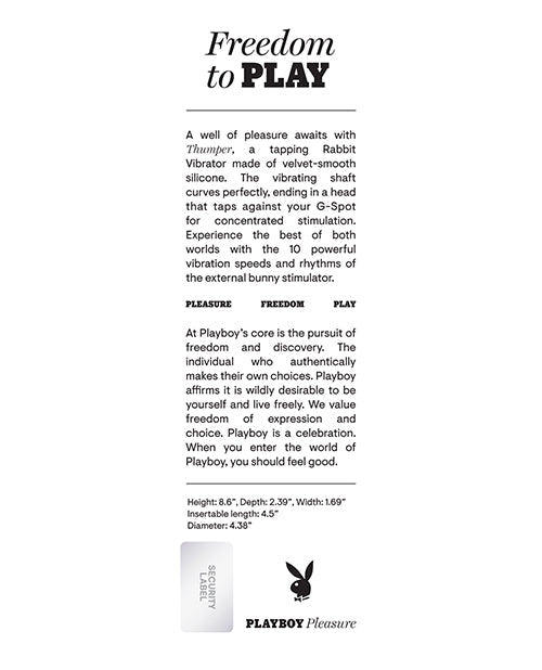 Playboy Pleasure Thumper Rabbit Vibrator | Shop Lowest Prices at fonlove.shop