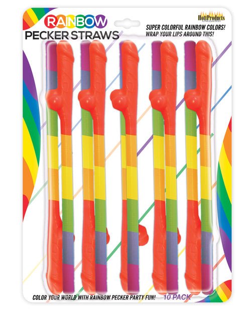 Rainbow Pecker Straws Pack Of 10 | Shop Lowest Prices at fonlove.shop