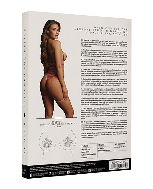 Shots Bliss Open Cup Strappy Teddy W/jewelry Pasties Multi O/s | Shop Lowest Prices at fonlove.shop