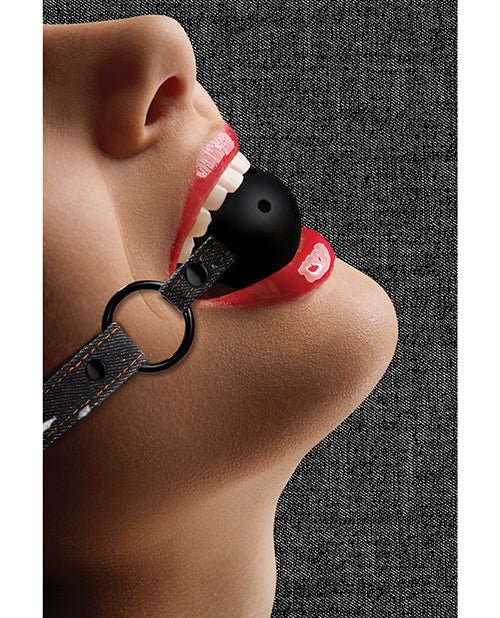 Shots Ouch Breathable Ball Gag W/denim Straps | Shop Lowest Prices at fonlove.shop