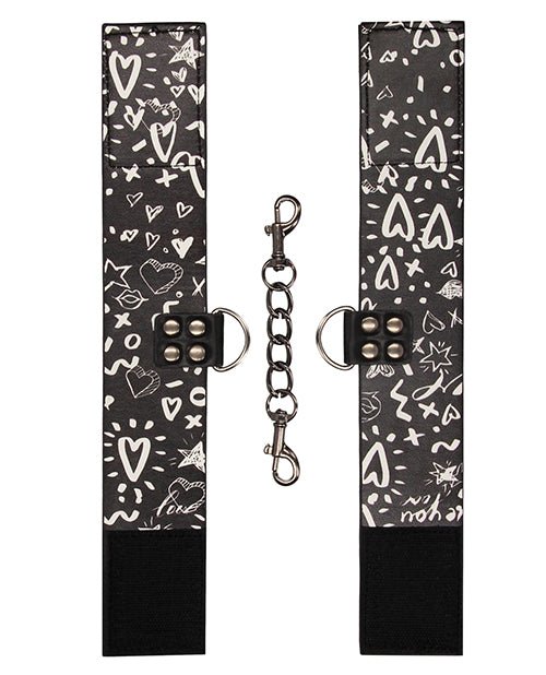 Shots Ouch Love Street Art Fashion Printed Ankle Cuffs - Black | Shop Lowest Prices at fonlove.shop