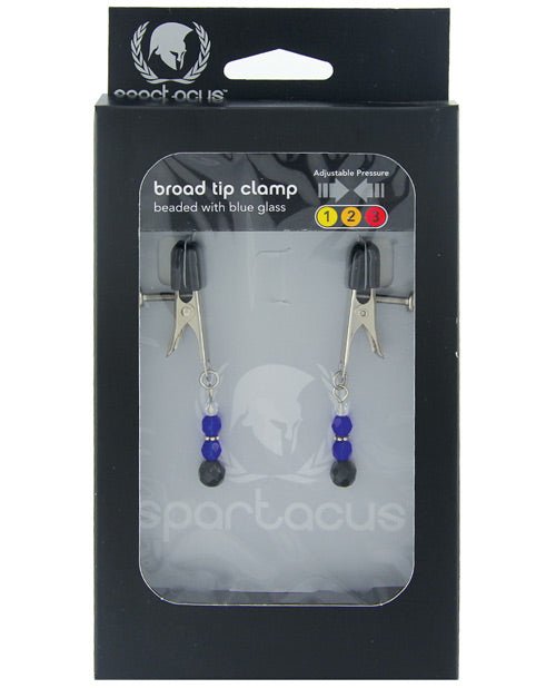 Spartacus Adjustable Broad Tip Blue Beaded Nipple Clamps | Shop Lowest Prices at fonlove.shop