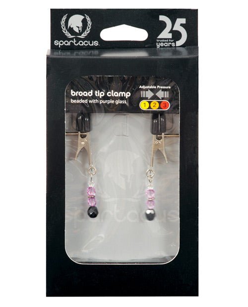 Spartacus Adjustable Broad Tip Nipple Clamps W/purple Beads | Shop Lowest Prices at fonlove.shop