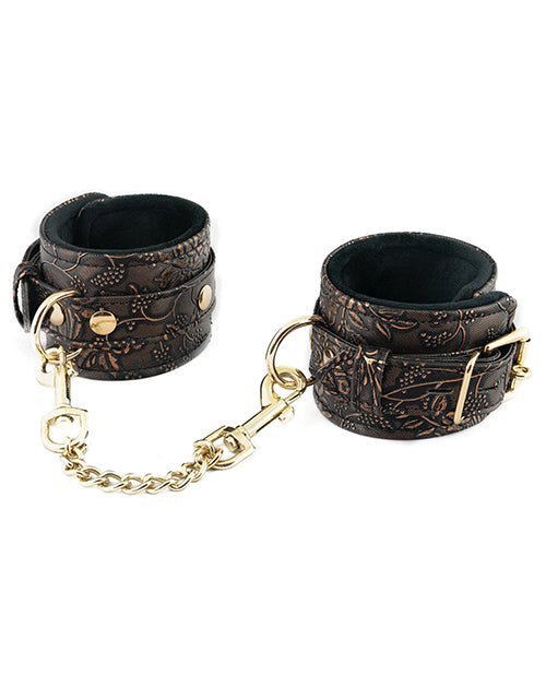 Spartacus Faux Fur Lining Ankle Restraints - Brown Floral Print | Shop Lowest Prices at fonlove.shop