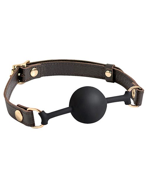 Spartacus Silicone Ball Gag - Brown Leather Strap Ball | Shop Lowest Prices at fonlove.shop
