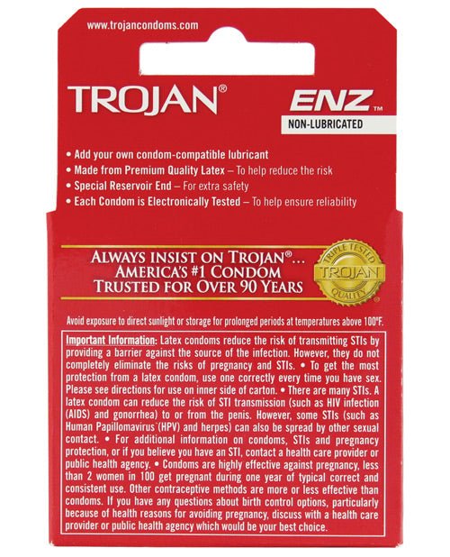 Trojan Enz Non - lubricated - Box Of 3 | Shop Lowest Prices at fonlove.shop