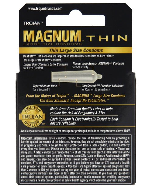 Trojan Magnum Thin Condoms - Box Of 3 | Shop Lowest Prices at fonlove.shop