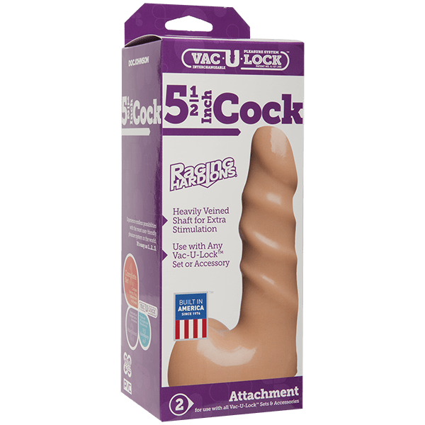 Vac - u - lock 5.5" Raging Hard On Realistic Cock - Flesh | Shop Lowest Prices at fonlove.shop