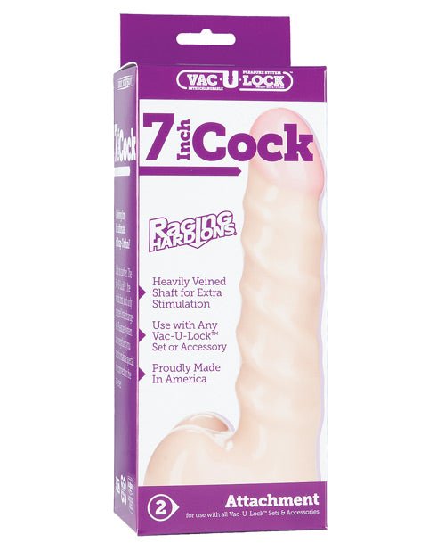 Vac - u - lock 7" Raging Hard On Realistic Cock - White | Shop Lowest Prices at fonlove.shop