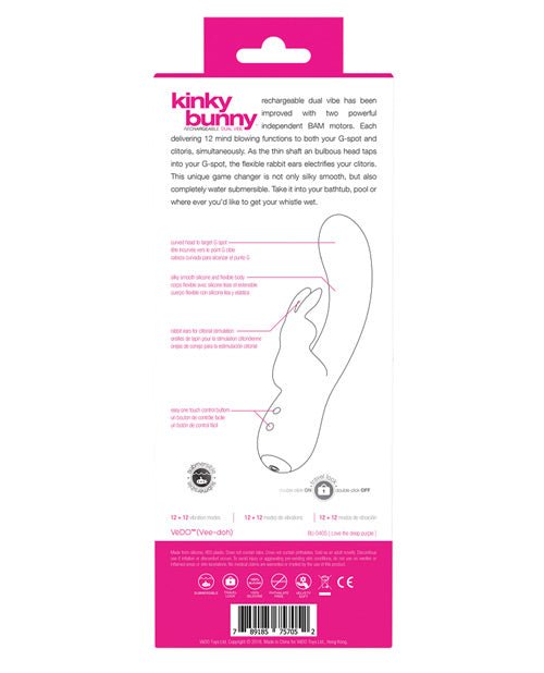 Vedo Kinky Bunny Plus Rechargeable Dual Vibe | Shop Lowest Prices at fonlove.shop