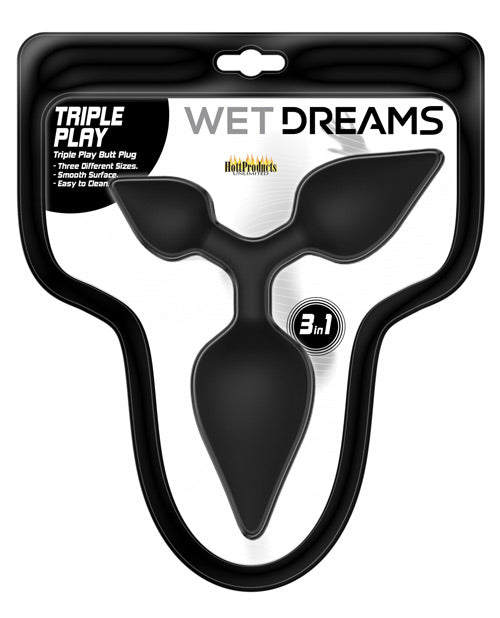Wet Dreams Triple Play Anal Plug - Black | Shop Lowest Prices at fonlove.shop