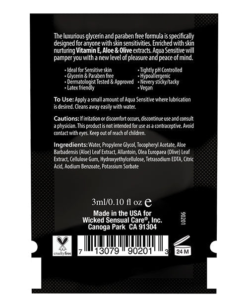 Wicked Sensual Care Hypoallergenic Aqua Sensative Water Based Lubericant - .1 Oz | Shop Lowest Prices at fonlove.shop